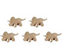 Décopatch AP155Opack - Un lot de 5 supports en papier brun pulpé 19x6x9 cm, Tricératops