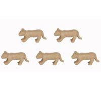 Décopatch AP175Cpack - Un lot de 5 supports en papier brun pulpé 13x4,5x6 cm, Tigre