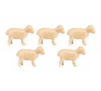 DÉCOPATCH AP204C - Lot de 5 moutons en papier pulpé brun - 11,5x4x8cm