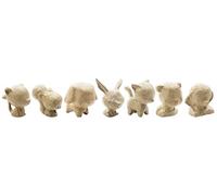 Décopatch APXSZ01C - 1 lot de 8 mini-animaux en papier pulpé brun (oiseau, écureuil, chien, lapin, chat debout, chat assis, ours, éléphant) - A customiser (peinture, collage…)
