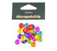 Décopatch BJ005O - Un sachet de 24 cabochons dimension 1 cm - couleurs assorties flashy