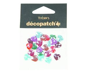Décopatch BJ023O - Un sachet de 24 coeurs dimension 1 cm - couleurs assorties pearl flashy