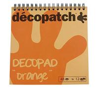 décopatch Bloc à spirale BLOC01O – 48 feuilles 15x15 cm – motifs assortis (12x4) – Orange