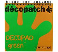 DÉCOPATCH BLOC05O - Bloc de 48 feuilles Décopatch - Vert - 15x15cm