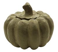 Décopatch BT033O - Un support en papier brun mâché 15x15x13 cm, Boite citrouille