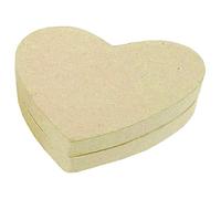 Décopatch BT036C - Un support en papier brun mâché 13x11x3,5 cm, Boite cœur