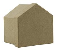 Décopatch BT048C - Un support en papier brun mâché 7x9x9 cm, Boite maisonnette, Unité