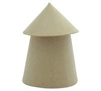 Décopatch BT062C - Un support en papier brun mâché 6,5x6,5x9,5 cm, Boite hutte