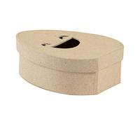 DÉCOPATCH BT067C - Boîte œuf sourire S en papier mâché brun - 4x10x12cm