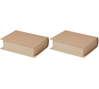 décopatch BT070C - Un support en papier brun mâché 17x10x12 cm, Boîte livre (Lot de 2)