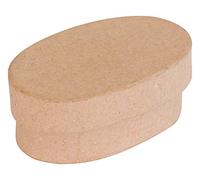 Décopatch BT071C - Un support en papier brun mâché 7x4,5x3 cm, Mini boîte ovale