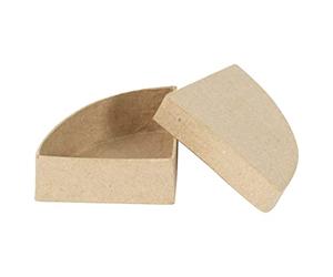 Décopatch BT072C - Un support en papier brun mâché 7x7x3 cm, Boîte quart de gâteau (4 parts)