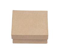 Décopatch BT086C - Un Lot de 4 supports en papier brun mâché 10x10x3,5cm, Boite carrée