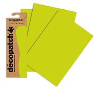 Décopatch C295O -Une pochette de 3 feuilles de papier extra fin imprimé 30x40 cm, Uni vert