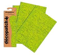 Décopatch C301O - Une pochette de 3 feuilles de papier imprimé 30x40 cm, Craquelé Vert