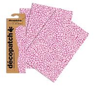Décopatch C533O - Une pochette de 3 feuilles de papier imprimé 30x40 cm, Mosaïque rose