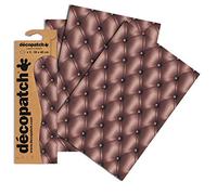 Décopatch C610O -Une pochette de 3 feuilles de papier extra fin imprimé 30x40 cm, Capitons marrons