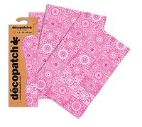Décopatch C631O - Une pochette de 3 feuilles de papier imprimé 30x40 cm, Casablanca rose