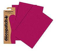 Décopatch C653O -Une pochette de 3 feuilles de papier extra fin imprimé 30x40 cm, Faux uni rouge