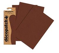 Décopatch C656O -Une pochette de 3 feuilles de papier extra fin imprimé 30x40 cm, Faux uni Marron