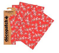 Décopatch C658O -Une pochette de 3 feuilles de papier extra fin imprimé 30x40 cm, Petites fleurs Tangram