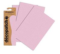 Décopatch C659O -Une pochette de 3 feuilles de papier extra fin imprimé 30x40 cm, Tangram rose