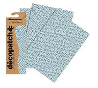Décopatch C663O - Une pochette de 3 feuilles de papier imprimé 30x40 cm, Pelage dalmatien Bleu