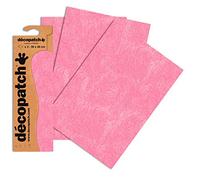 DÉCOPATCH C667O - 3 feuilles fines identiques 30x40cm - Peluche rose