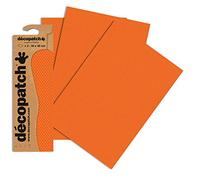 Décopatch C671O - Une pochette de 3 feuilles de papier imprimé 30x40 cm, Tangram orange