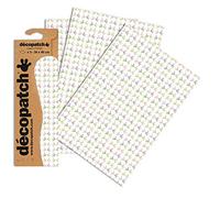 Décopatch C685O - Une pochette de 3 feuilles de papier imprimé 30x40 cm, Colombes