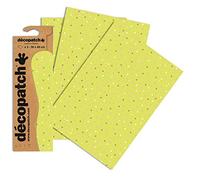 Décopatch C687O -Une pochette de 3 feuilles de papier extra fin imprimé 30x40 cm, Cœurs sur fond vert