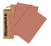 Décopatch C697O - Une pochette de 3 feuilles de papier imprimé 30x40 cm, Uni Cuivré