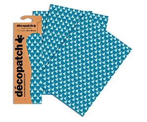 Décopatch C703O -Une pochette de 3 feuilles de papier extra fin imprimé 30x40 cm, Sapins étoilés