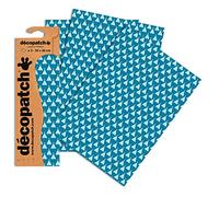 Décopatch C703O - Une pochette de 3 feuilles de papier imprimé 30x40 cm, Sapins étoilés