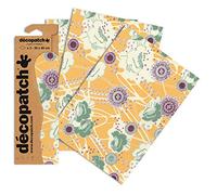 Décopatch C708O - Une pochette de 3 feuilles de papier imprimé 30x40 cm, Vintage orange