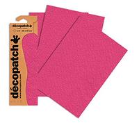 Décopatch C710O -Une pochette de 3 feuilles de papier extra fin imprimé 30x40 cm, Inde rose fuschia