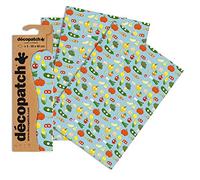 Décopatch C730O - Une pochette de 3 feuilles de papier imprimé 30x40 cm, Fruits et légumes