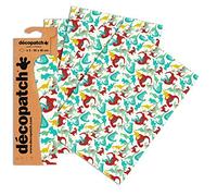 Décopatch C736O -Une pochette de 3 feuilles de papier extra fin imprimé 30x40 cm, Dinosaures