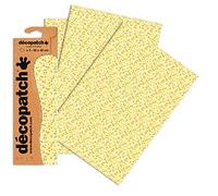 Décopatch C750O -Une pochette de 3 feuilles de papier extra fin imprimé 30x40 cm, Asiatique jaune
