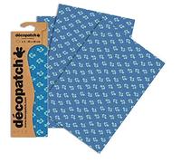 DÉCOPATCH C752O - 3 feuilles fines identiques 30x40cm - Lotus bleu