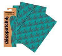 Décopatch C755O -Une pochette de 3 feuilles de papier extra fin imprimé 30x40 cm, Palmes