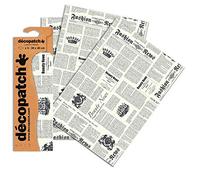 Décopatch C770O -Une pochette de 3 feuilles de papier extra fin imprimé 30x40 cm, Journal