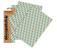 Décopatch Pochette 3 feuilles C775O – papier extra fin 30×40 cm losanges multicolores