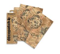 Décopatch C806C -Une pochette de 3 feuilles de papier extra fin imprimé 30x40 cm, Carte Steampunk