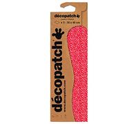 Décopatch C812C - Une pochette de 3 feuilles de papier imprimé 30x40 cm, Petits grains rouges