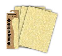 Décopatch C838C - Une pochette de 3 feuilles de papier imprimé 30x40 cm, Touches de jaune