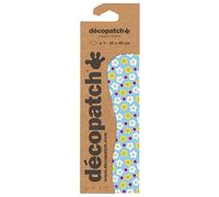 Décopatch C852C - Une pochette de 3 feuilles de papier imprimé 30x40 cm, Fleurs fond bleu