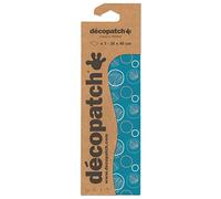 Décopatch C858C - Une pochette de 3 feuilles de papier imprimé 30x40 cm, Bulles fond bleu