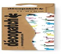 Décopatch C887C - Une Pochette de 3 Feuilles papier - Motifs imprimés, chiens effet fluo - 30x40 cm