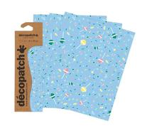 Décopatch C906C -Une pochette de 3 feuilles de papier extra fin imprimé 30x40 cm, Sucettes